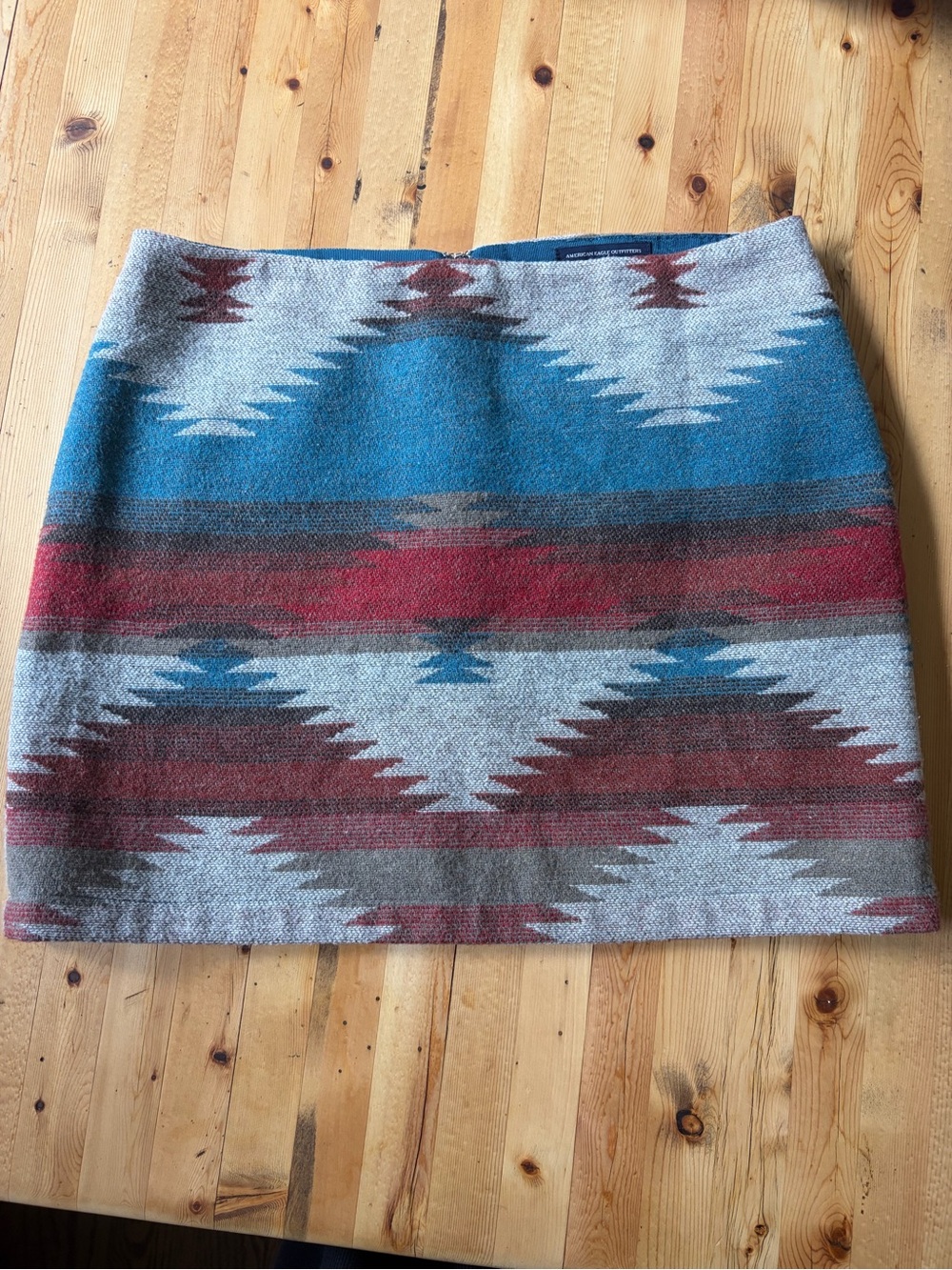 American Eagle Outfitters Aztec Mini Skirt in Blue and Rust